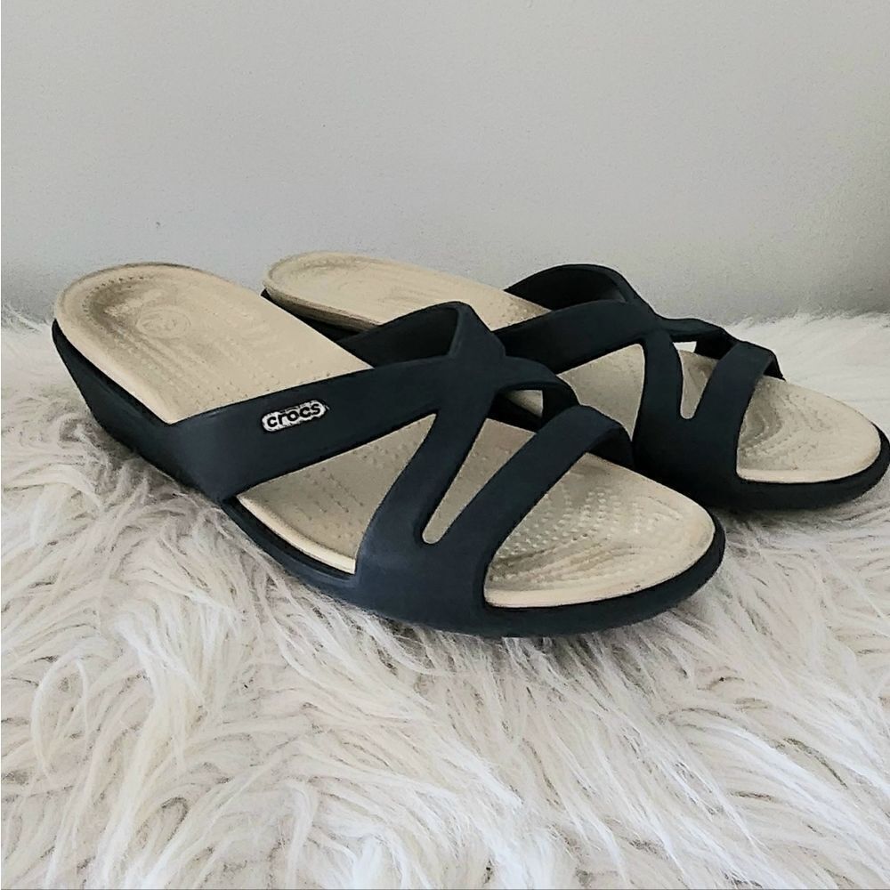 Crocs slide on sandal women's size 10 blue